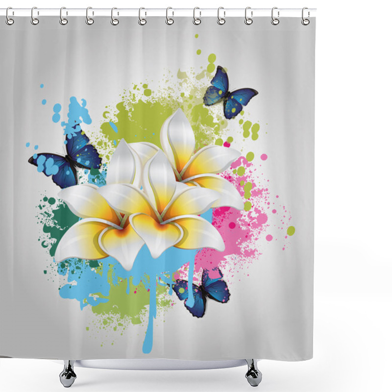 Personality  Flowers Background Shower Curtains