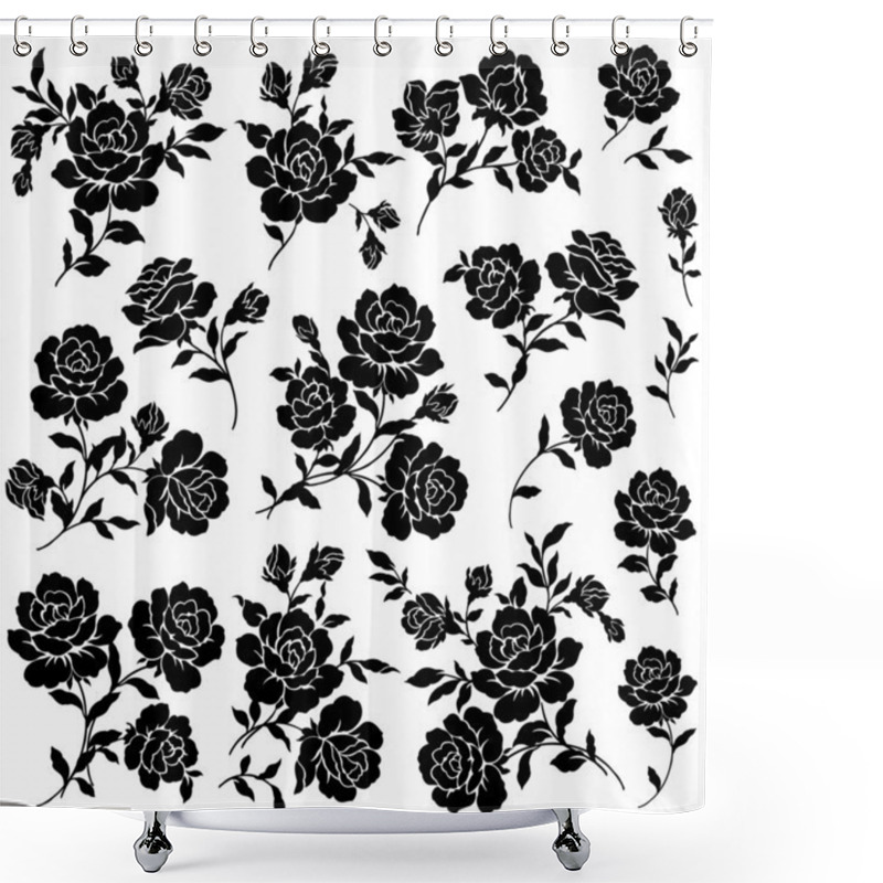 Personality  The Illustration Of Rose Shower Curtains