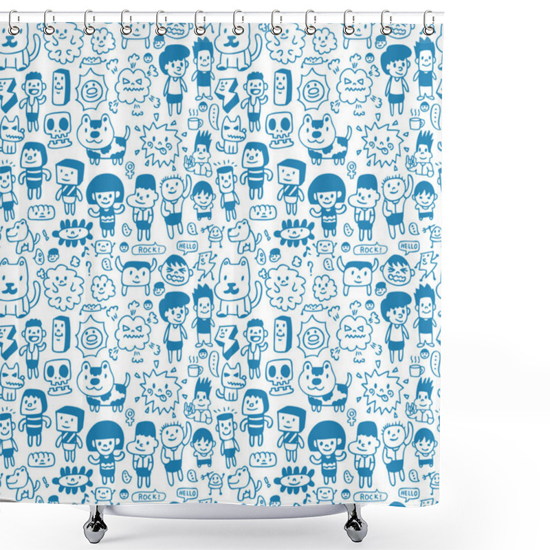 Personality  Seamless Cartoon Pattern Shower Curtains