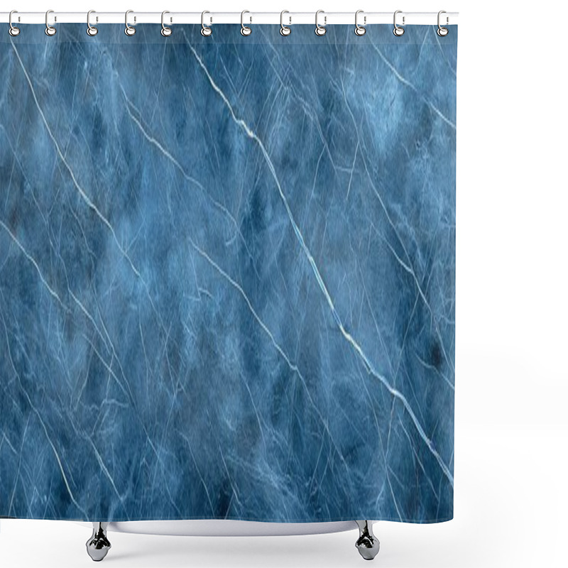 Personality  Abstract Blue Marble Texture With Subtle Lighting And Intricate Vein Patterns, Perfect For Backgrounds And Design Elements. Shower Curtains