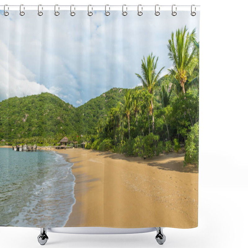 Personality  Beautiful Beach At Coast Of Vietnam - Ninh Van Bay Shower Curtains