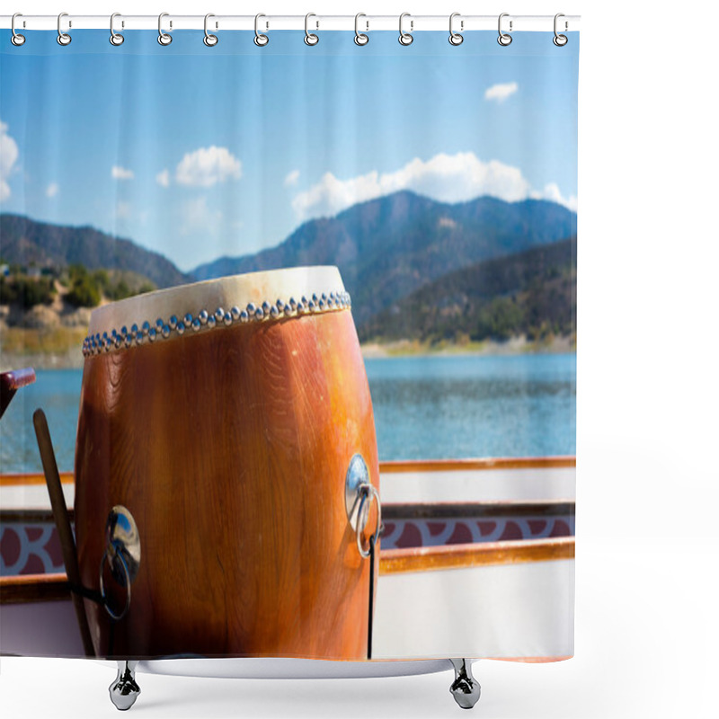 Personality  Dragon Boat Drum Close Up Shower Curtains