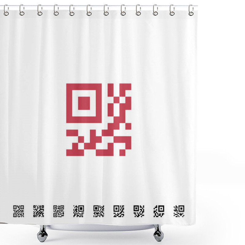 Personality  QR Code Icons Shower Curtains