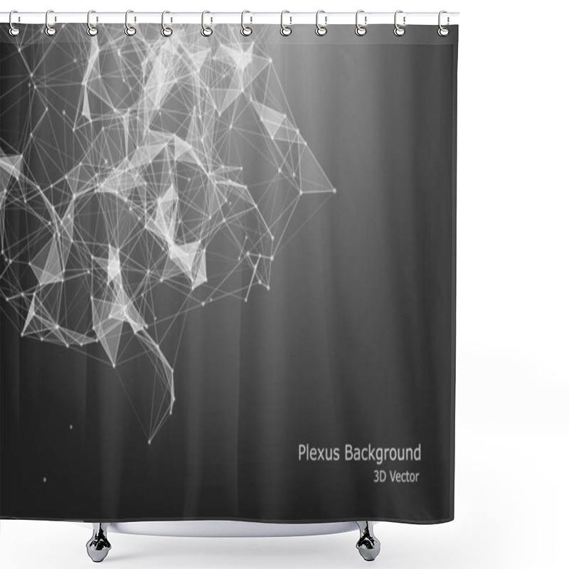 Personality  Abstract Vector Particles And Lines. Plexus Effect. Futuristic I Shower Curtains