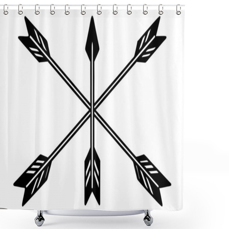 Personality  Bow And Arrows Vector Illustration  Shower Curtains