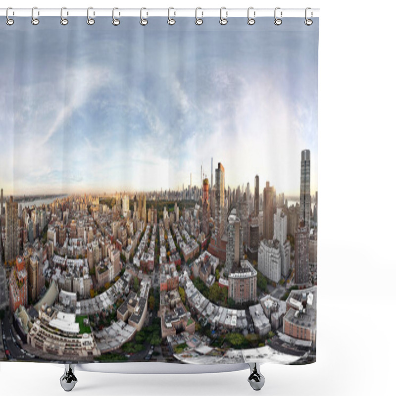 Personality  Aerial Drone 360 Panorama Manhattan New York City 2023 Shower Curtains