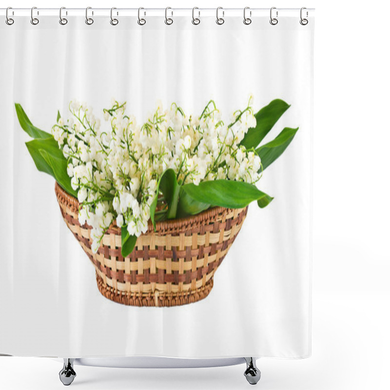 Personality  Bouquet Of Lilies Of The Valley In Basket Shower Curtains