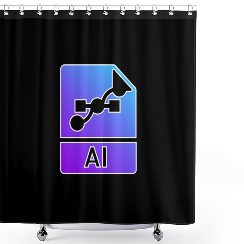 Personality  AI Blue Gradient Vector Icon Shower Curtains