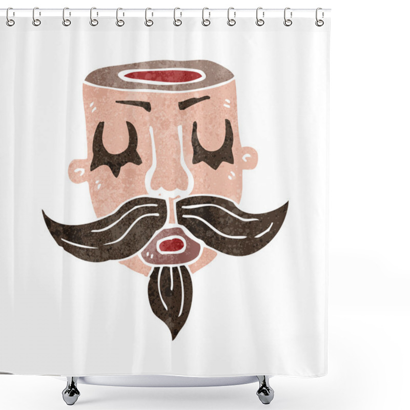 Personality  Retro Cartoon Circus Tattoo Head Man Shower Curtains