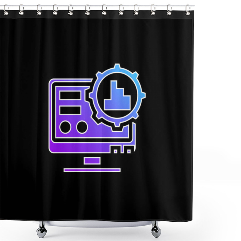 Personality  Big Data Blue Gradient Vector Icon Shower Curtains