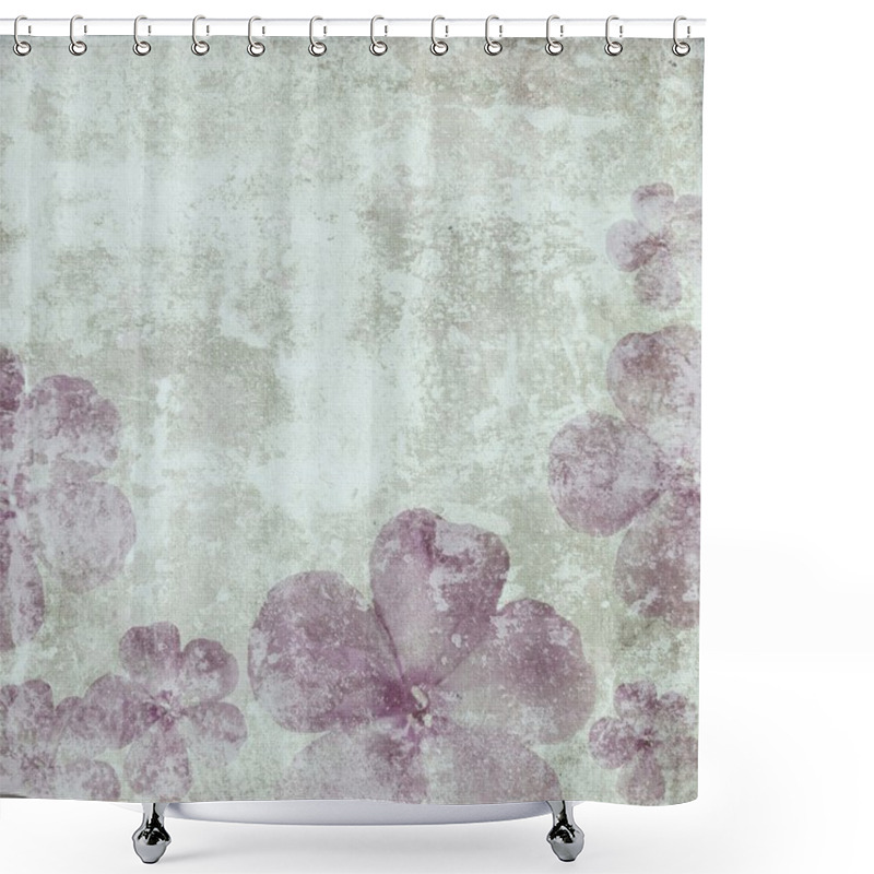 Personality  Abstract Grunge Background With Flowers Shower Curtains