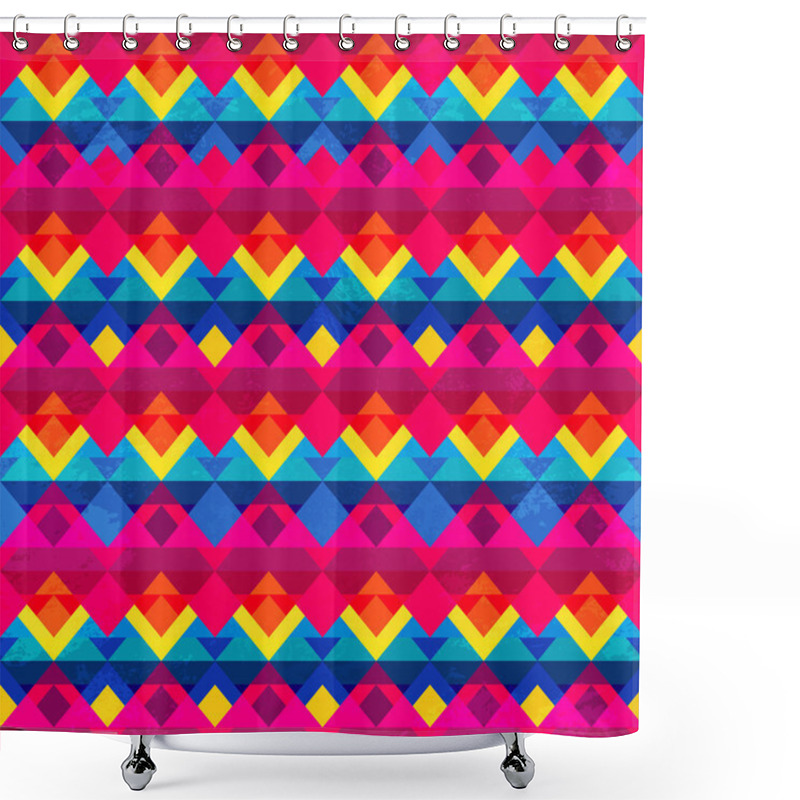 Personality  Psychedelic Triangle Seamless Pattern Shower Curtains