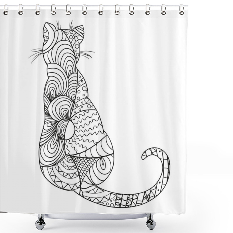 Personality  Cat. Design Zentangle Shower Curtains