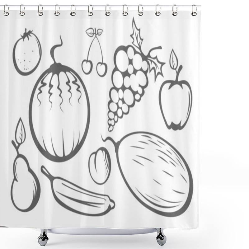 Personality  Fruit Silhouettes Shower Curtains