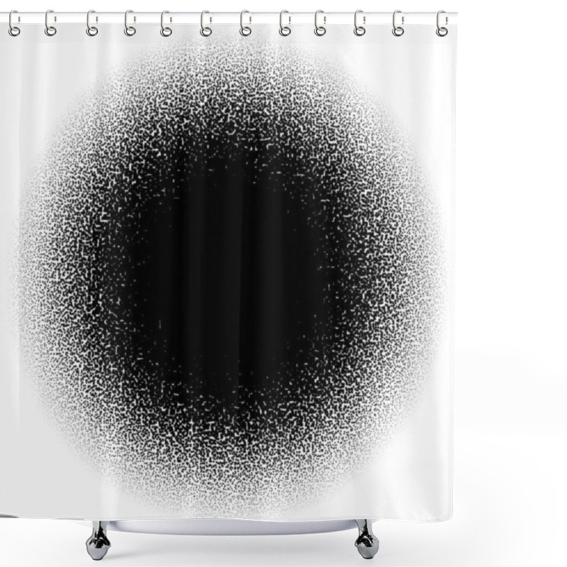 Personality  Circle Pointillist, Pointillism, Stipple, Stippling Random Dots Halftone Shower Curtains