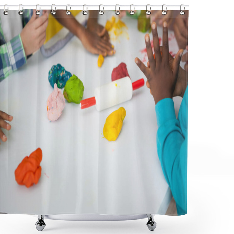 Personality  Children Doing Arts And Crafts Shower Curtains