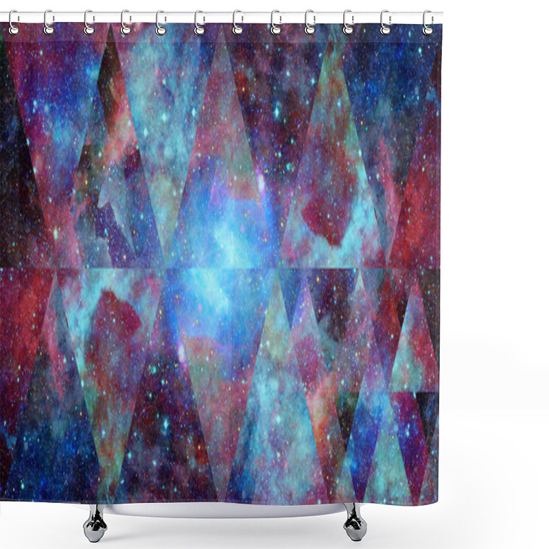 Personality  Image Of The Nebula, Galaxy And The Sacred Geometry Collage. Abstract Cosmos. Elements Of This Image Furnished By NASA. Shower Curtains