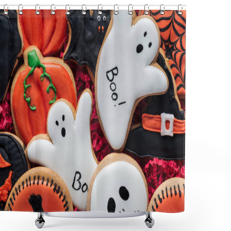 Personality  Full Frame Image Of Delicious Homemade Halloween Cookies  Shower Curtains