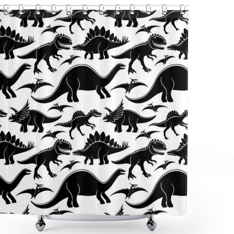 Personality  Cute Dinosaurs On A White Background. Shower Curtains