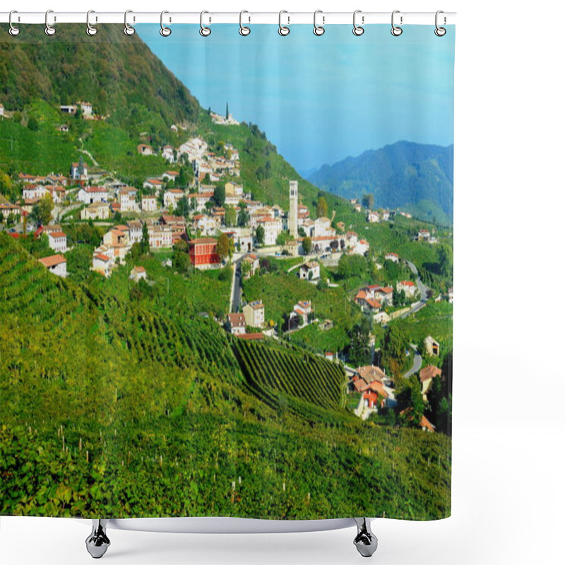 Personality  Italian Hill Town,Prosecco Highway,October 18th 2013.If You Are A Prosecco Lover Travel The Prosecco Highway And Take In Many Wineries And The Beautiful Italian Countryside. Shower Curtains