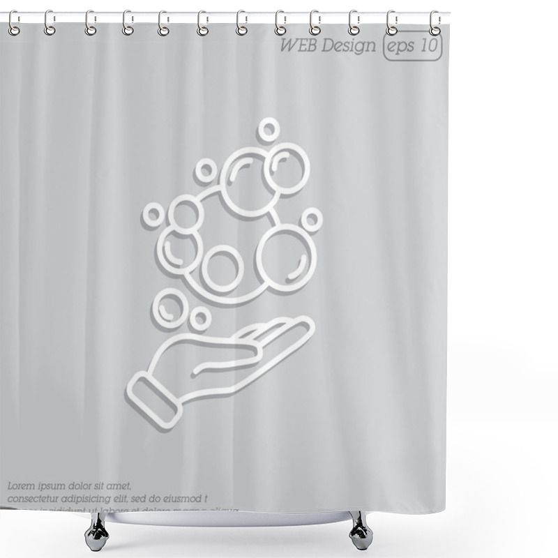 Personality  Bubbles In Hand Simple Icon Shower Curtains