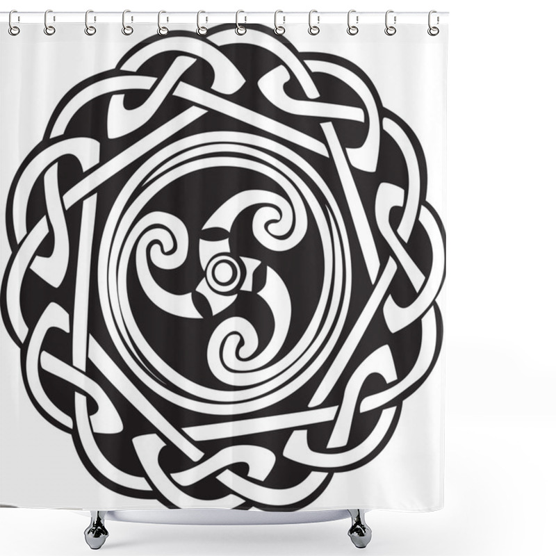 Personality  A Black And White Classic Celtic Design. Shower Curtains