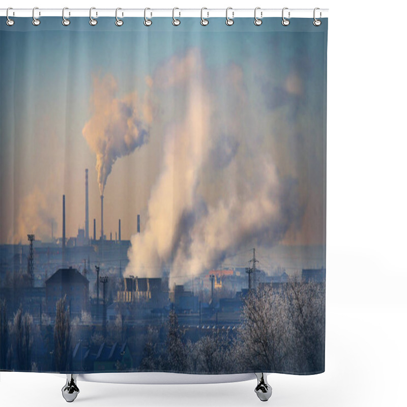 Personality  Smoking Stack From Lignite Combined Heat And Power Plant Shower Curtains