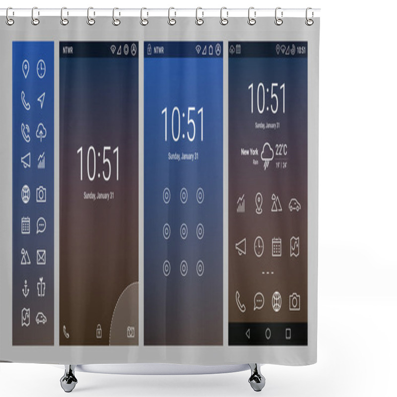 Personality  Bold Line UI And UX Screens Shower Curtains