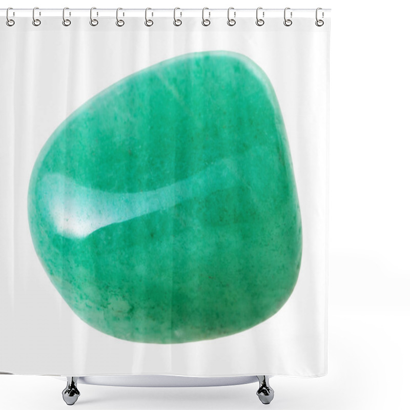 Personality  Aventurine Gemstone Isolated On White Shower Curtains