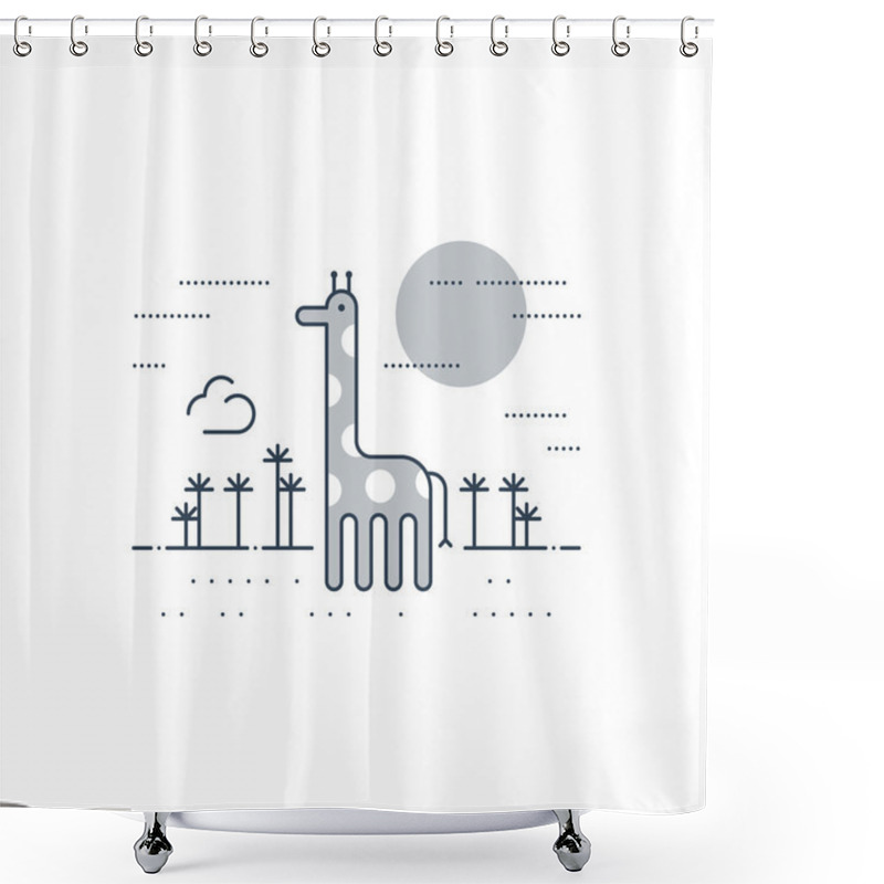 Personality  African Wildlife. A Giraffe. Shower Curtains