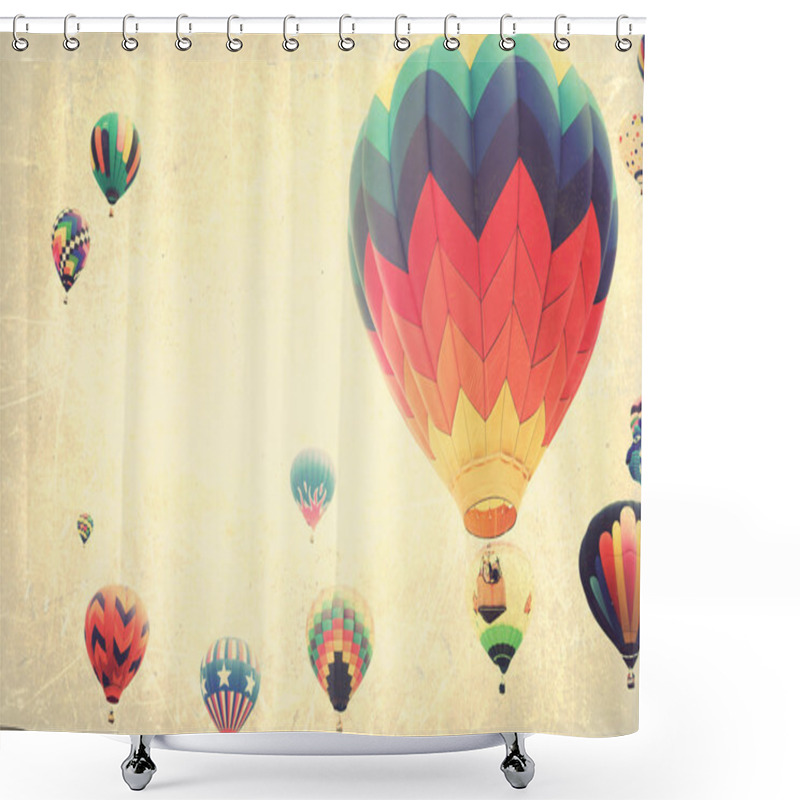 Personality  Textured Hot Air Balloons In Flight Shower Curtains