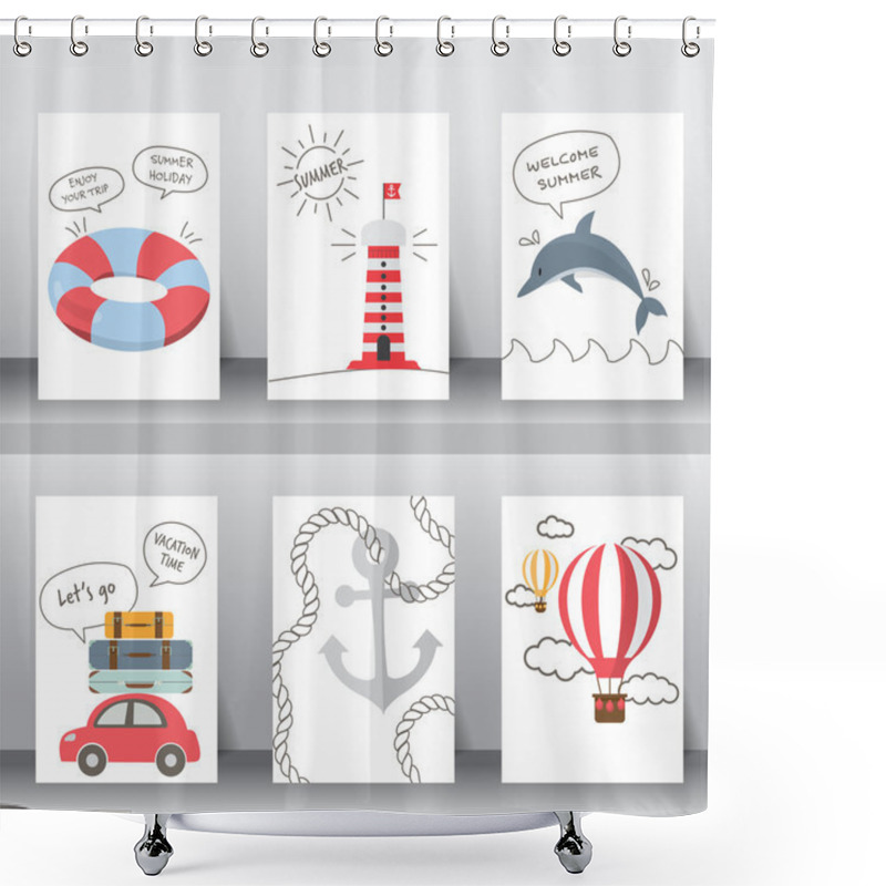 Personality  Summer Background Set Shower Curtains