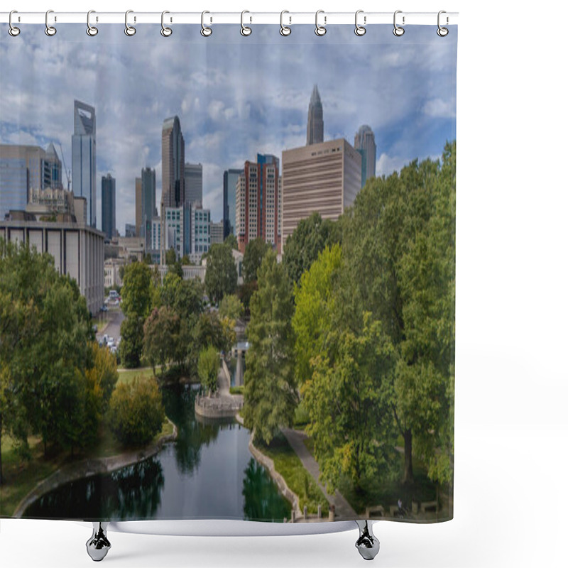 Personality  Aerial View Of The Queen City, Charlotte, North Carolina Shower Curtains