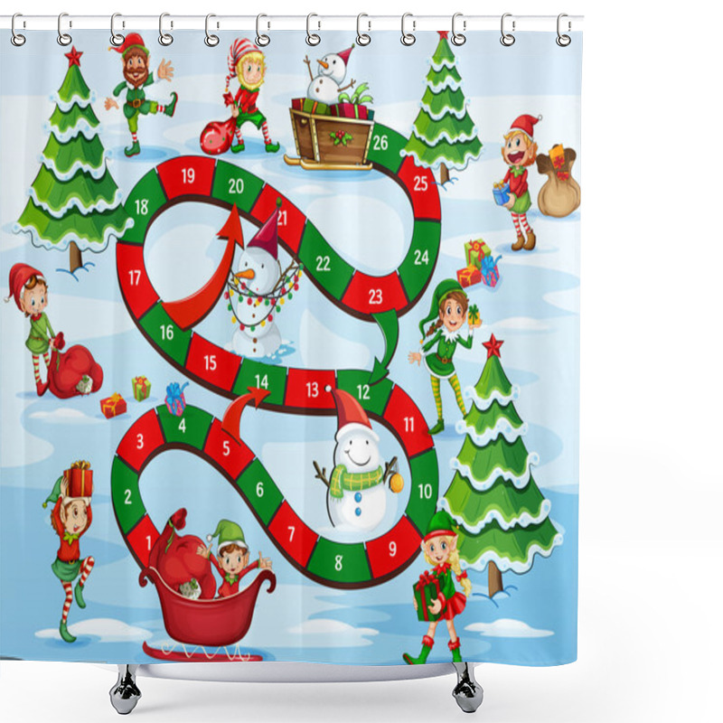 Personality  Christmas Board Game Shower Curtains