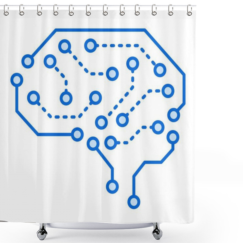 Personality  Deep Learning Icon With Editable Stroke For Machine Learning And AI Shower Curtains