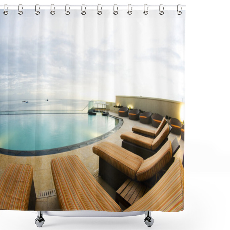 Personality  Infinity Pool Luxury Port Of Spain Trinidad Shower Curtains