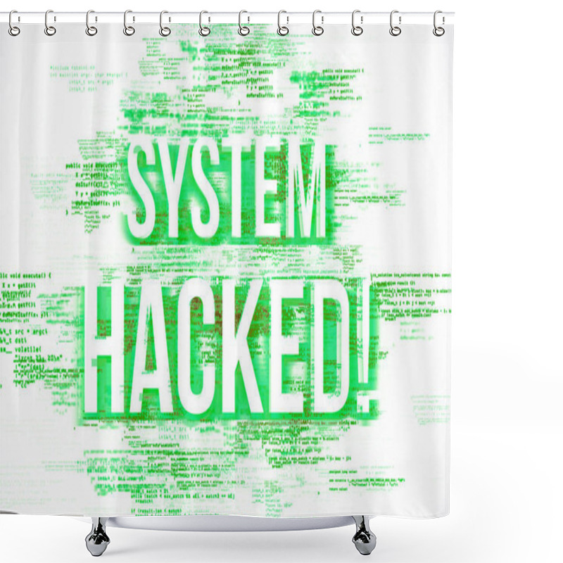 Personality  Digital Background With Hacking Text And Code Design. 3D Rendering Shower Curtains