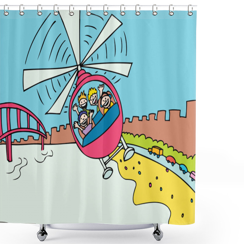 Personality  Helicopter Ride Shower Curtains