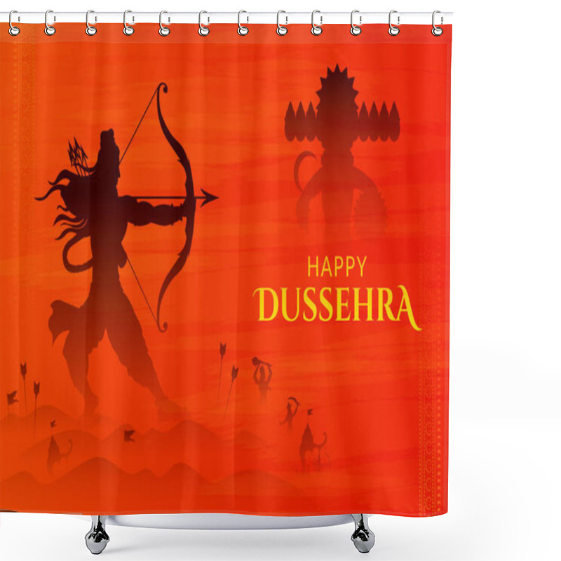 Personality  War Of Lord Rama And Ravana Happy Dussehra, Navratri And Durga Puja Festival Of India Shower Curtains