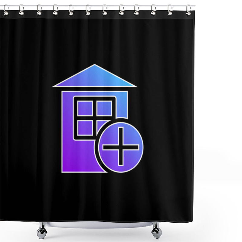 Personality  Add Blue Gradient Vector Icon Shower Curtains