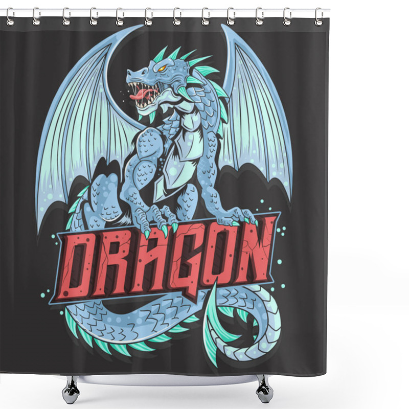 Personality  DRAGON FULL BODY VECTOR Shower Curtains