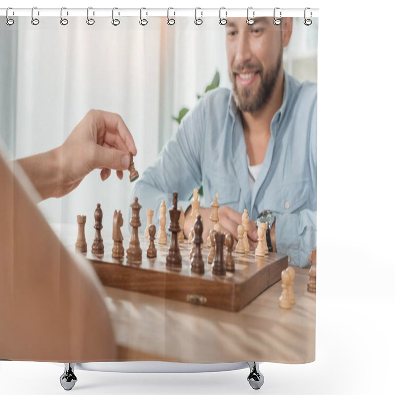 Personality  Men Playing Chess Shower Curtains