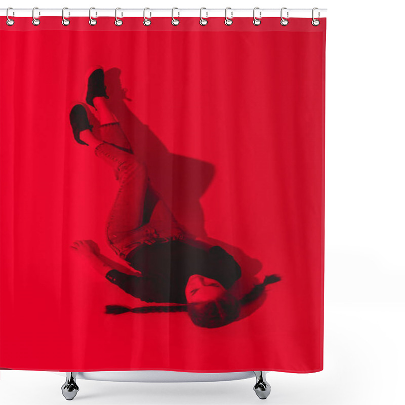 Personality  Stylish Young Woman Shower Curtains