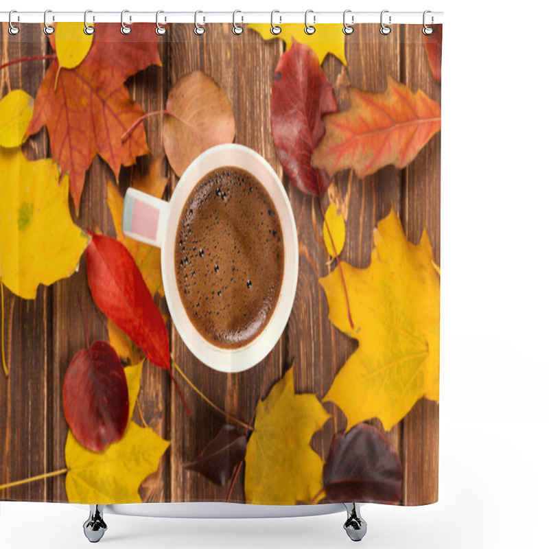 Personality  Coffee Cup In Autumn Shower Curtains