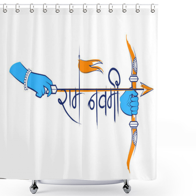 Personality  Shree Ram Navami Celebration Background For Religious Holiday Of India Shower Curtains