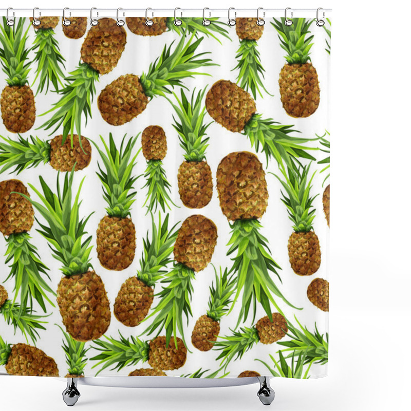 Personality  Pineapple Seamless Pattern Shower Curtains