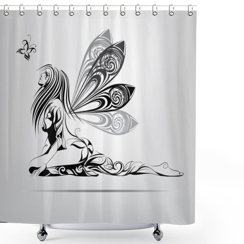 Personality  Fairy With Decorative Wings Shower Curtains