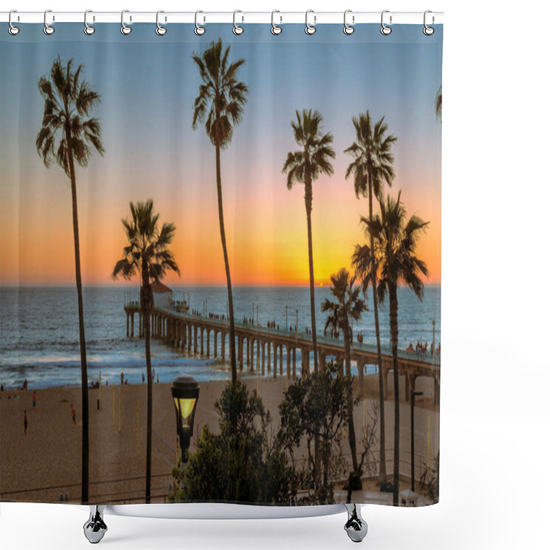 Personality  Sunset At Manhattan Beach, California Shower Curtains