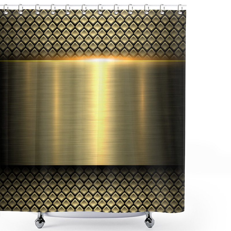 Personality  Background Gold Metal Texture Shower Curtains