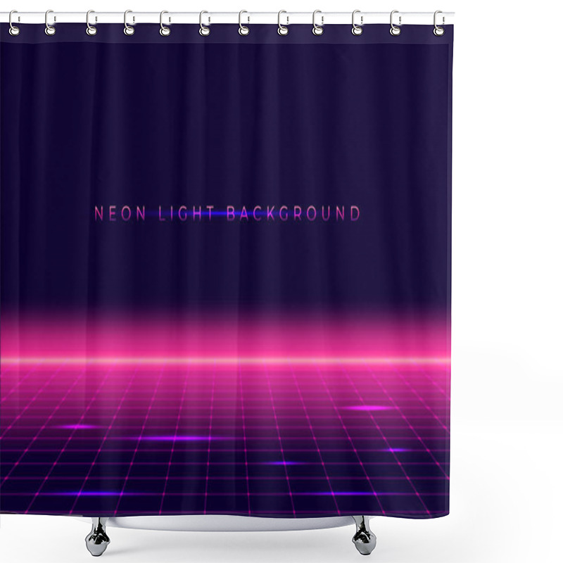 Personality  Background Landscape 80s Style. Synthwave, Retrowave Wallpaper Designs. Vector Eps 10 Shower Curtains